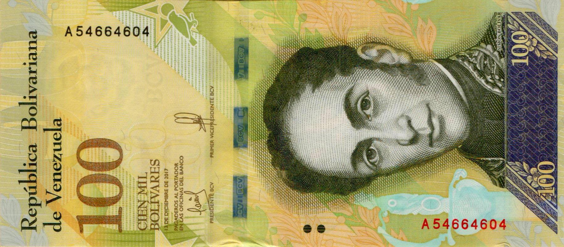 Venezuela 100000 2017 UNC P-100/b